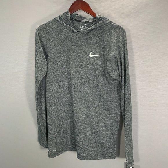 Nike Other - Nike Swim Shirt Mens Small Gray Long Sleeve UPF 40 Dri Fit Hooded Hydroguard NEW